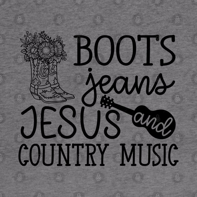 Boots Jeans Jesus and Country Music Guitar Cute by GlimmerDesigns